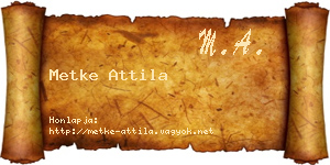 Metke Attila névjegykártya